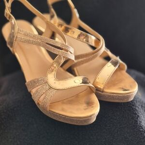 Forever 21 Shimmering Gold Sandals
